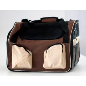 Booster seat - mochila para carro - 42x36x33cm - média - bege - com alça e trava interna