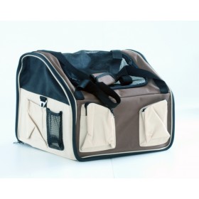 Booster seat - mochila para carro - 51x41x41cm - grande - bege - com alça e trava interna