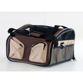 Booster seat - mochila para carro - 38x28x21cm - pequena - bege - com alça e trava interna