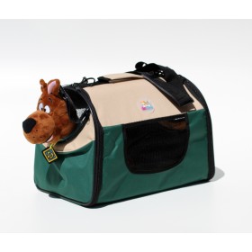 Pet Carrier - mala de tranporte para pets- tamanho médio - verde/bege - 42x25x27cm - dobrável - permitida em cabine