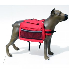 Suporte de carga dorsal para cães - tamanho médio -36x32x23 cm - vermelha